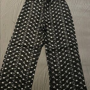 Girls Nobody’s Business Black and White Casual Linen Pants